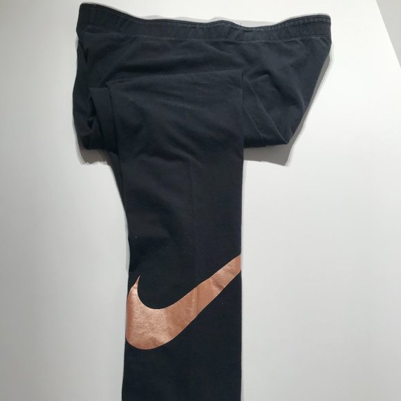 Nike Pants & Jumpsuits Nike One Leg Side Emblem Off Black Athletic